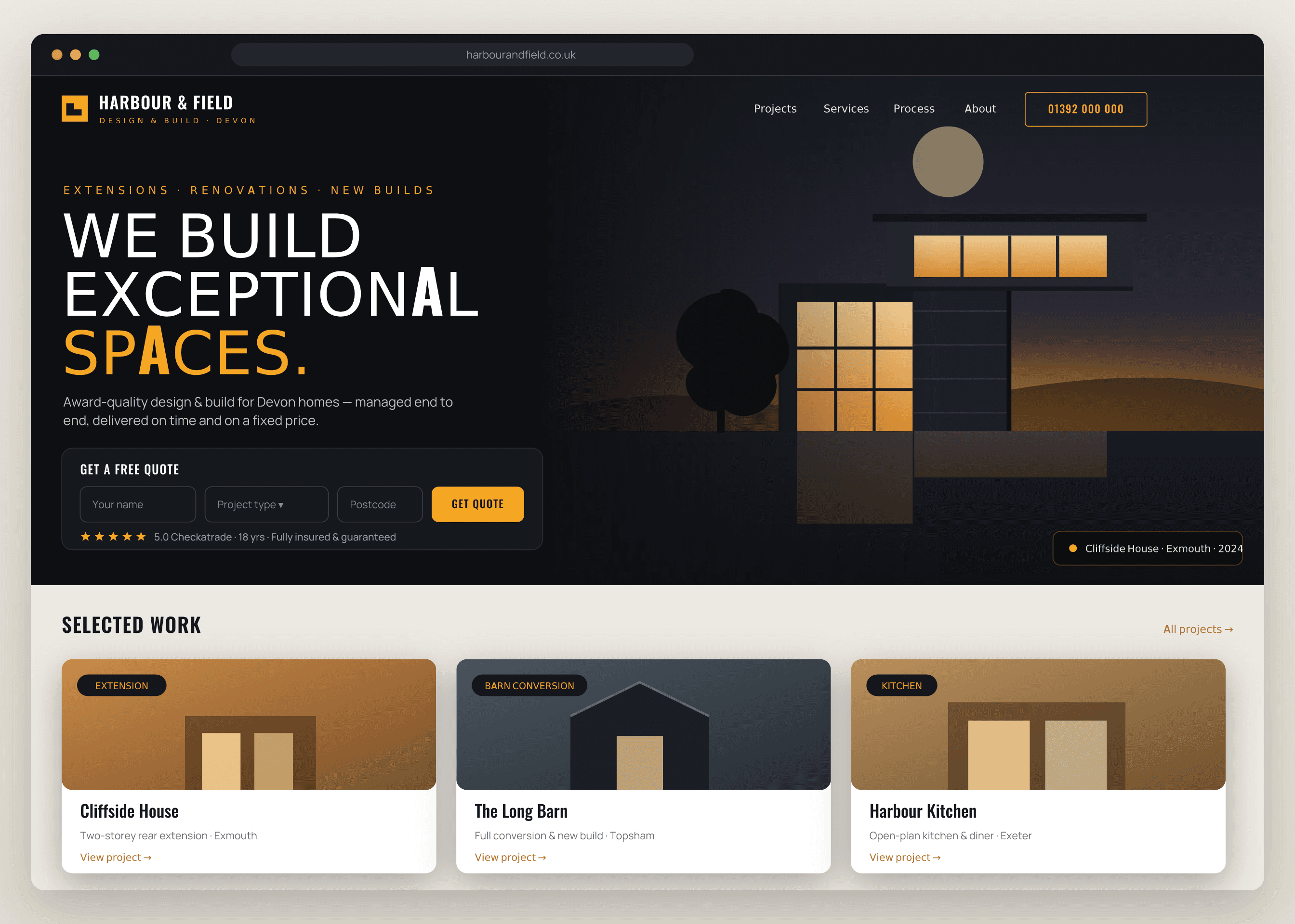 Harbour & Field design & build website